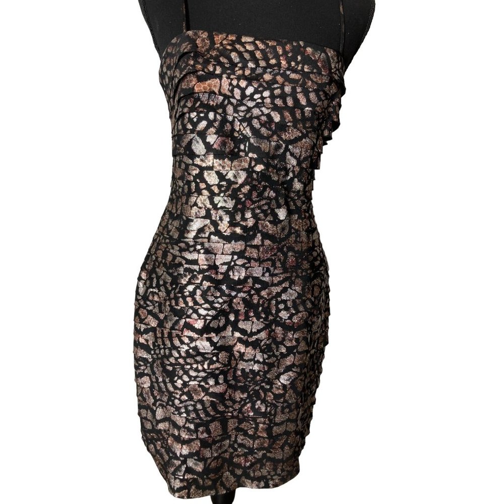 Dress Barn Collection Cocktail Dress 6  Black with metallic - fitted